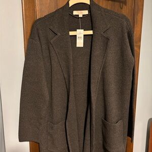 LOFT Gray Blazer Structured Suit Jacket